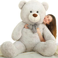 PLÜSCHTIER Teddybär 140 cm Grau - Grau, Fell (90/140cm)