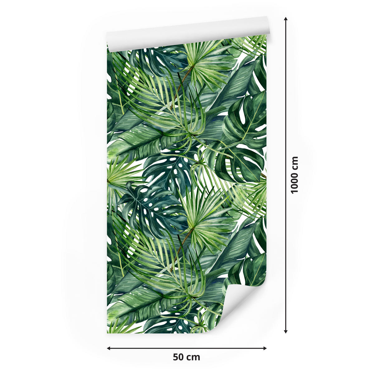 VLIESTAPETE Tropische Blätter im Boho-Stil – Grün – 50x1000 cm - Grün, Papier (50/1000cm) - Muralo