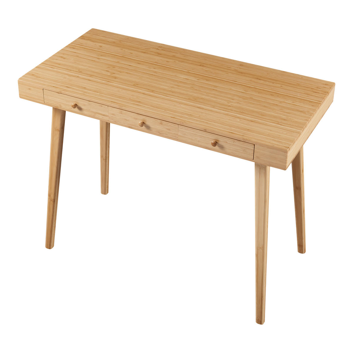 SCHREIBTISCH Hässleholm - Naturfarben, Naturmaterialien/Bambusholz (50/100/75cm) - [en.casa]