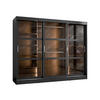 KLEIDERSCHRANK Norlio 250 mit LED Beleuchtung - Silberfarben/Schwarz, Holzwerkstoff/Kunststoff (250/203/65cm) - MIRJAN24