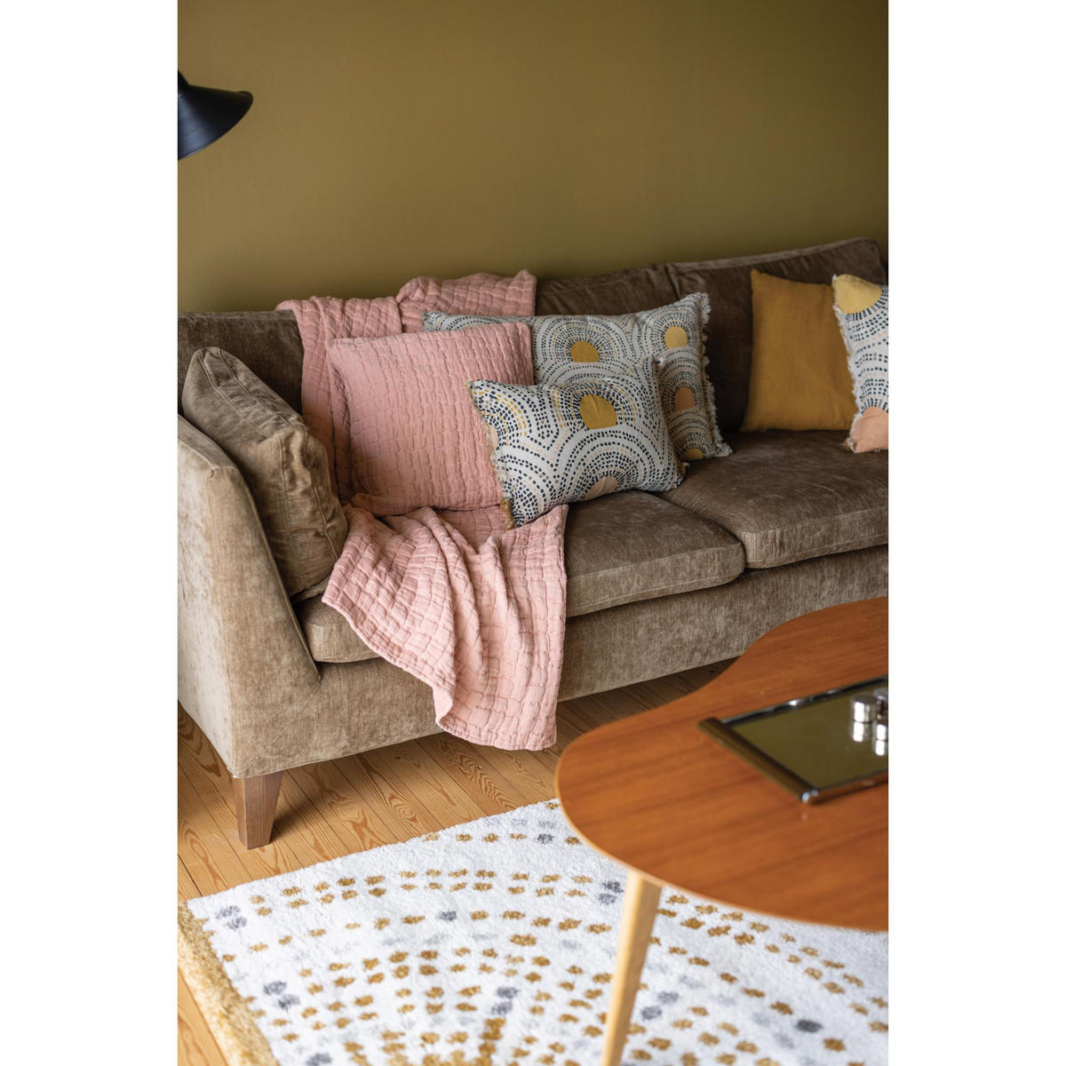 KISSEN Swami tonfarben 45 x 45 cm - Dunkelbraun, Textil (45/45cm) - Vivaraise