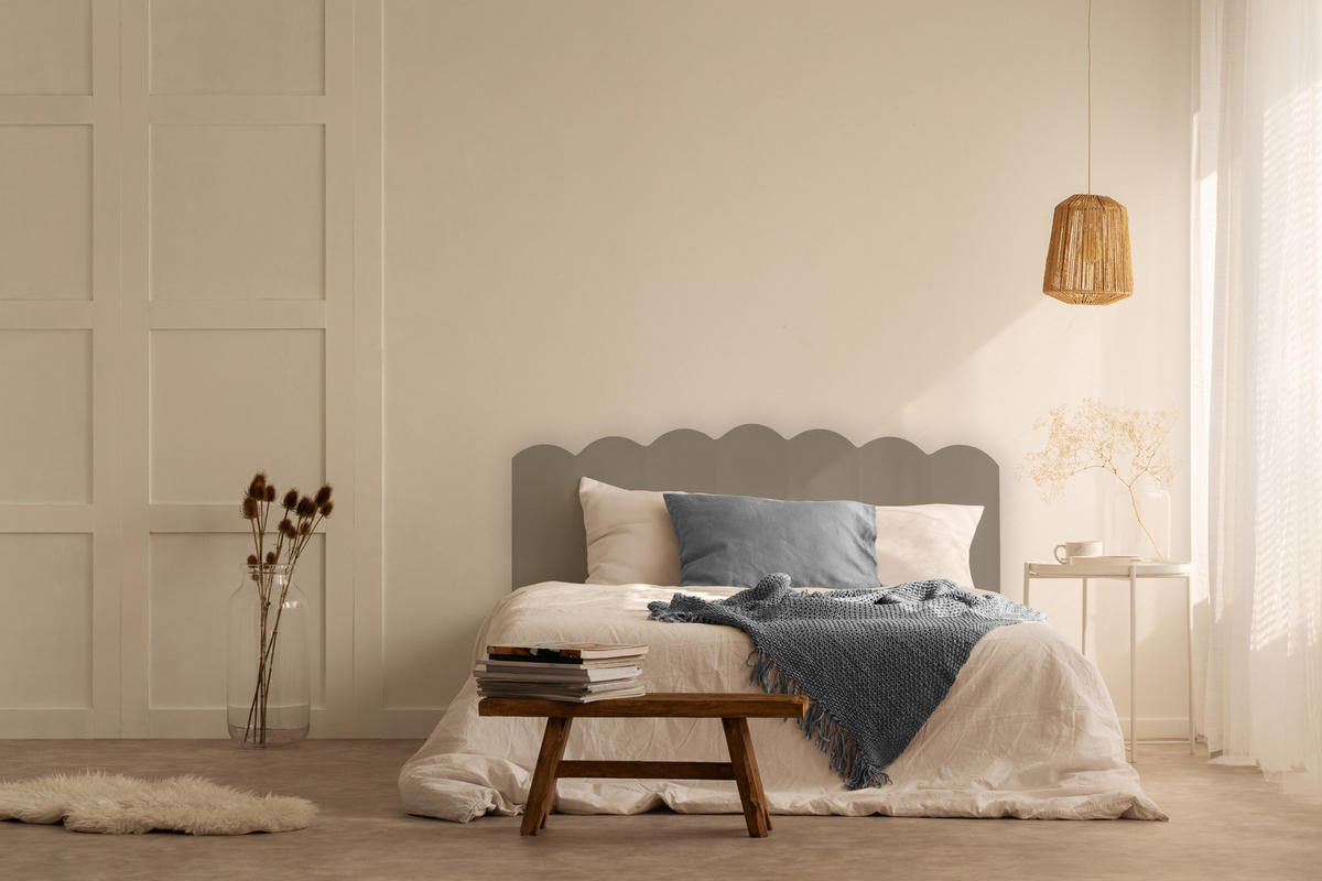 KOPFTEIL aus Graues Samt 160/74/3 cm SHELL - Grau, Textil (160/74/3cm) - RNT By Really Nice Things