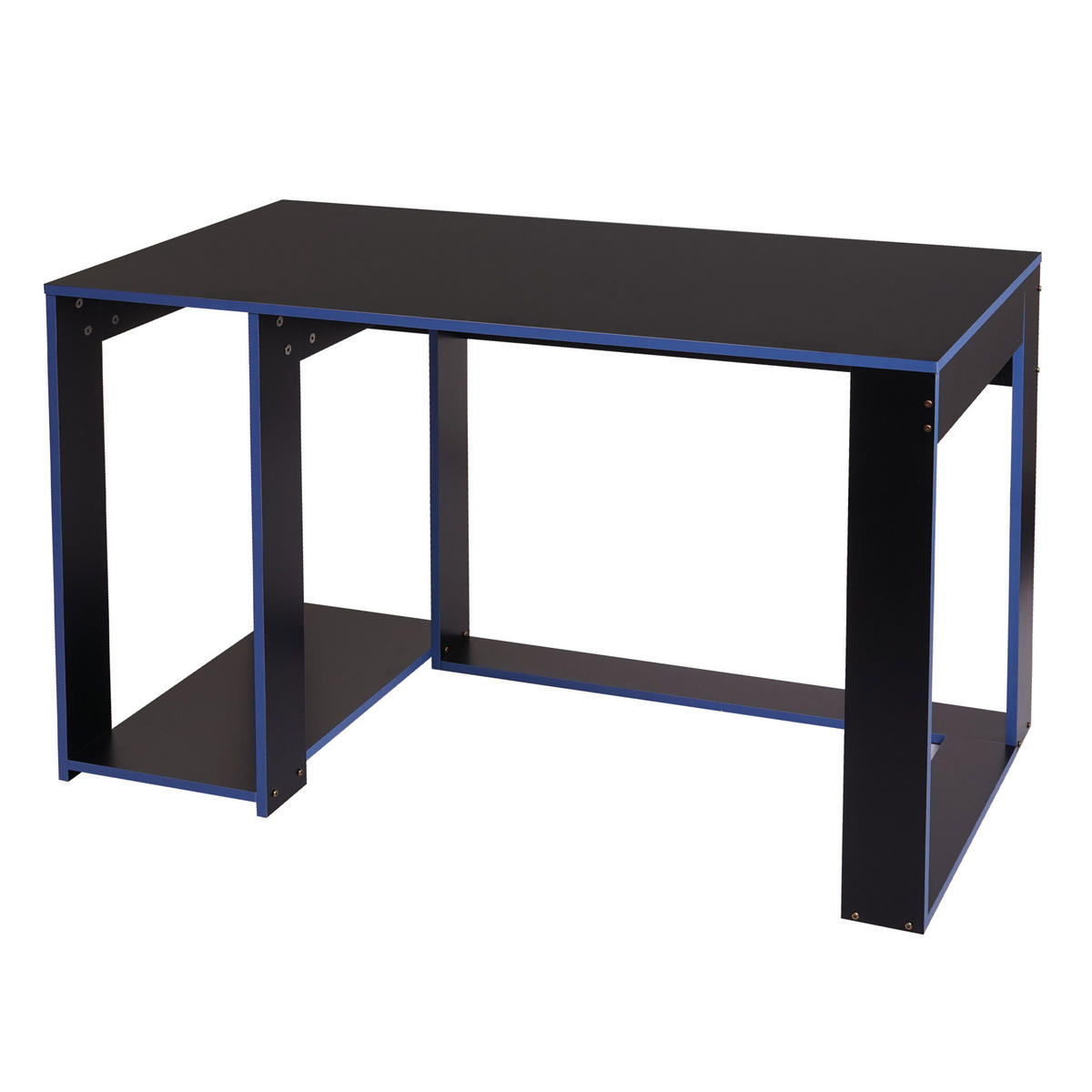 SCHREIBTISCH rechteck Schwarz, Blau - Blau/Schwarz, Holzwerkstoff (60/120/76cm) - MCW
