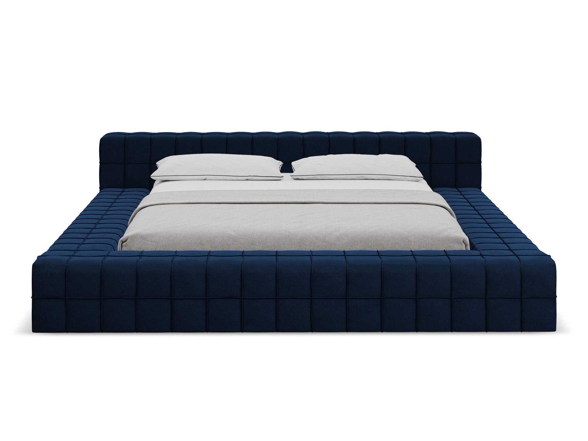 POLSTERBETT mit Lattenrost 220x260 Blau - Blau/Schwarz, Kunststoff/Textil (160/200cm) - Makamii