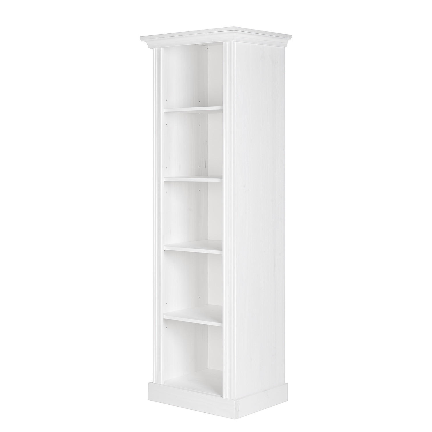 MASSIVES REGAL - Kiefer Weiß - Weiß/Kieferfarben, Holz (63/199/47cm) - home24