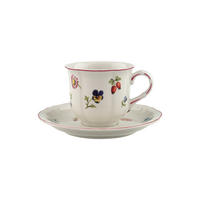 KAFFEETASSE MIT UNTERTASSE Petite Fleur bunt 120 ml - Multicolor, Keramik (0.12L) - Villeroy & Boch