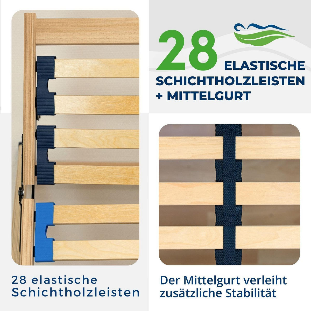 LATTENROST HARMONYFLEX mit Motor, komplett montiert, 90 x 200 cm - Naturfarben, Holz (90/200cm) - Reha-Schlafwelt