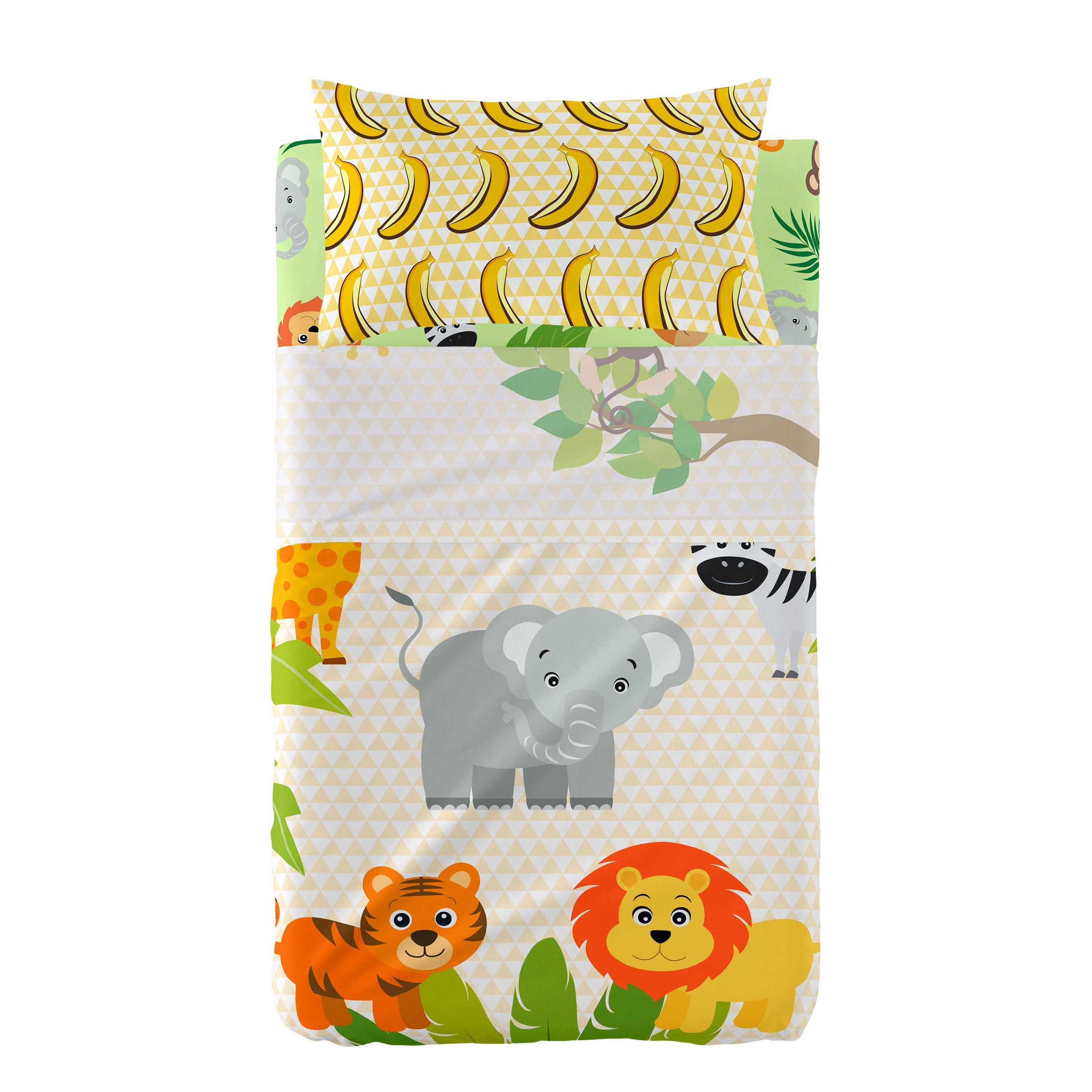 BETTWÄSCHE 2er-Set teiliges wild 100x130 cm (kinderbett) mehrfarbig - Multicolor, Textil (100/130cm) - Happy Friday
