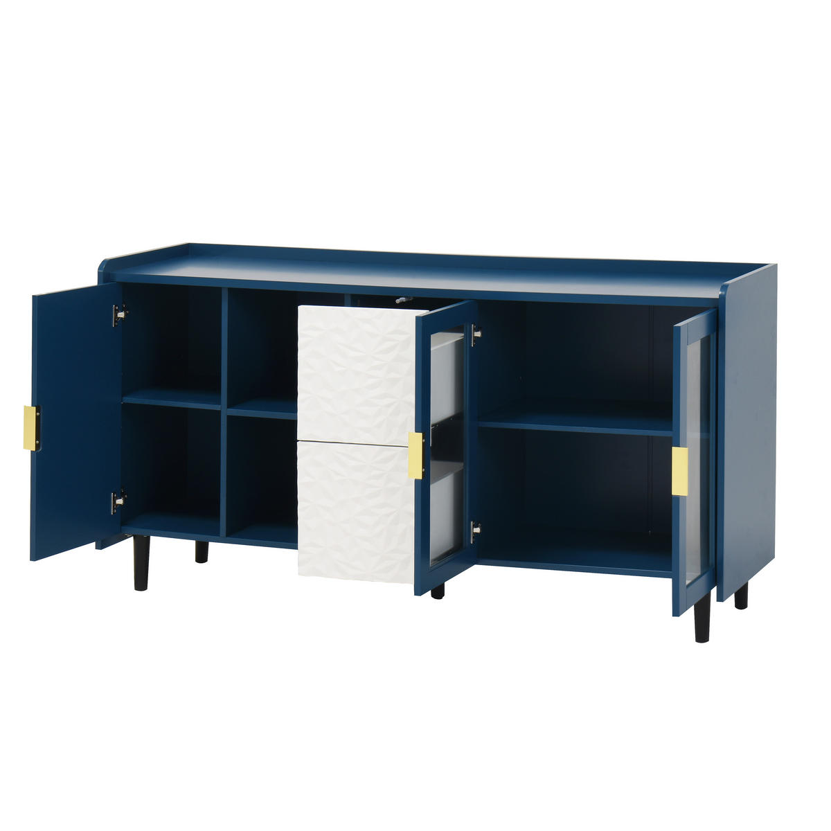 SIDEBOARD Blau 150/40/80 cm - Blau, Holzwerkstoff (150/80/40cm) - PANGIVO