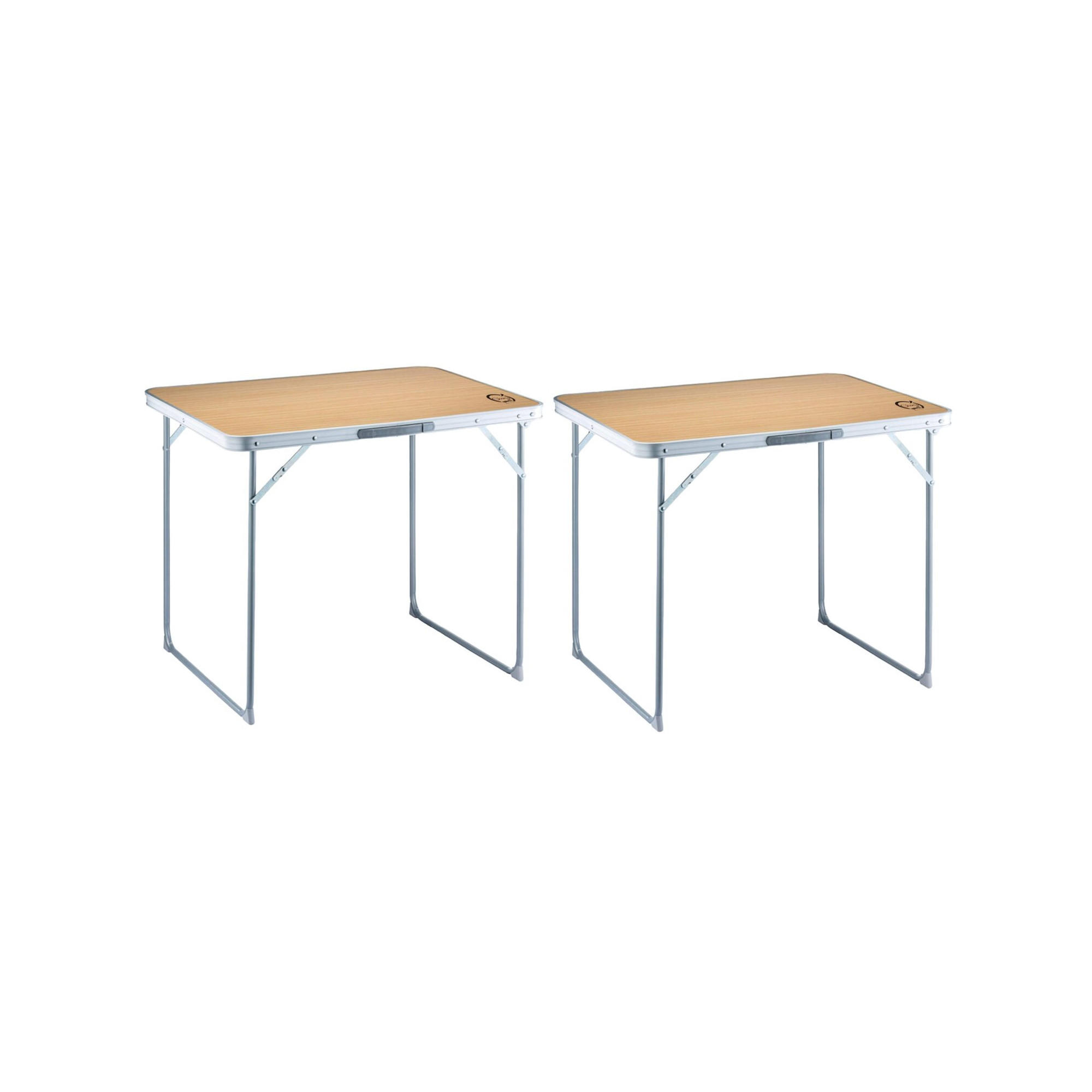 CAMPINGTISCHE faltbar für 4 Personen 2er-Set - Kofferform - 80 x 60 x 70 cm - Braun, Metall (80/60/69cm) - O’Camp