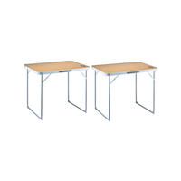 CAMPINGTISCHE faltbar für 4 Personen 2er-Set - Kofferform - 80 x 60 x 70 cm - Braun, Metall (80/60/69cm) - O’Camp