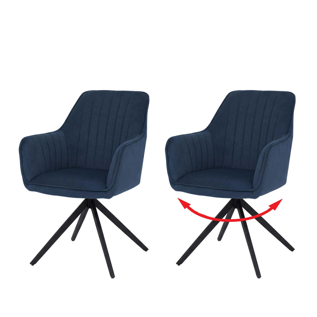 ESSZIMMERSTUHL Blau 2er-Set - Blau, Textil (60/87/68cm) - MCW