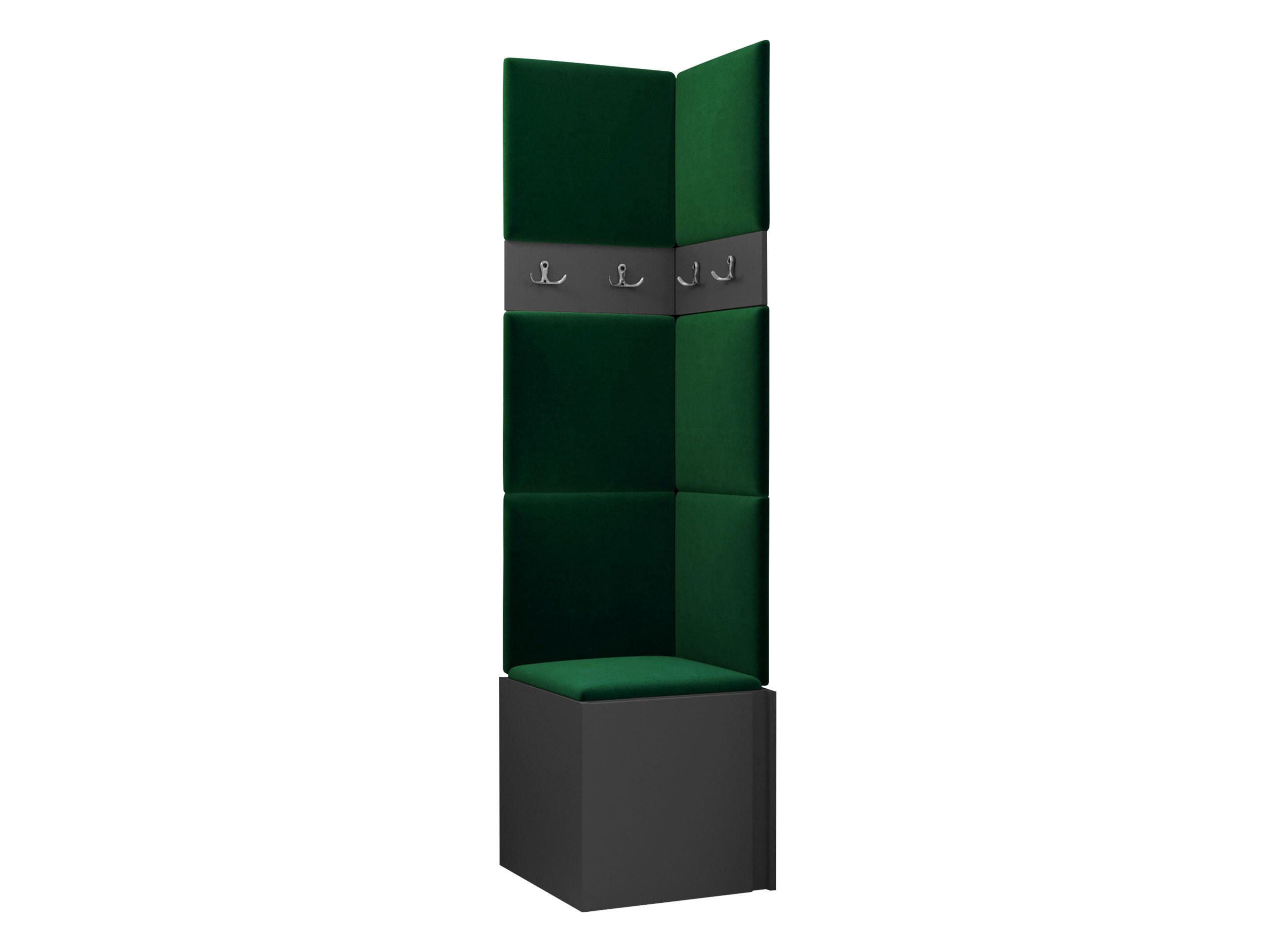 GARDEROBEN-SET Orion XXI - Graphitfarben/Grün, Holzwerkstoff/Kunststoff (42/186/46cm) - MIRJAN24