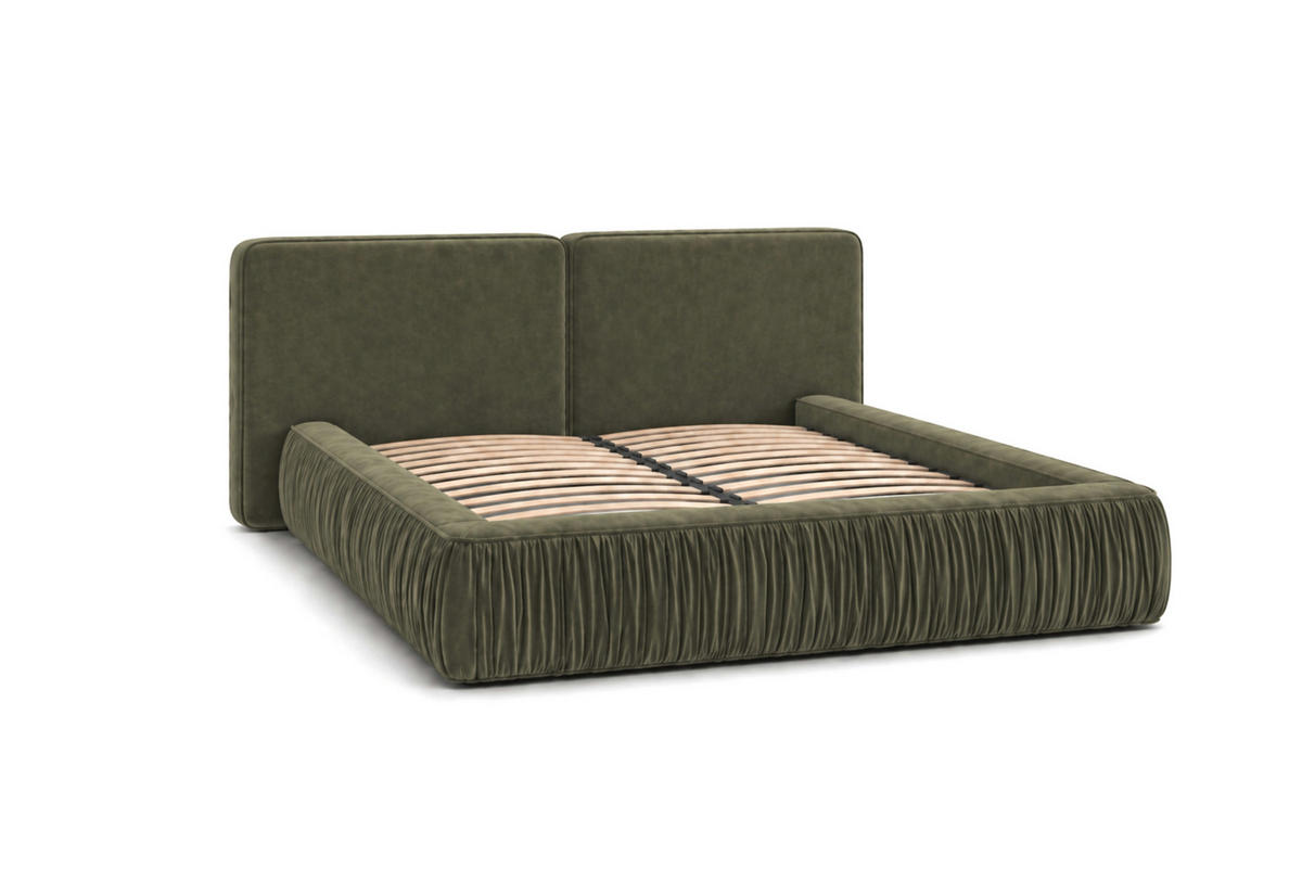 POLSTERBETT 08 140 x 200 cm – Riviera – Bett mit Gasdruckfedern und Stauraum - Grün, Holz (140/200cm) - ROYAL24_MARKT