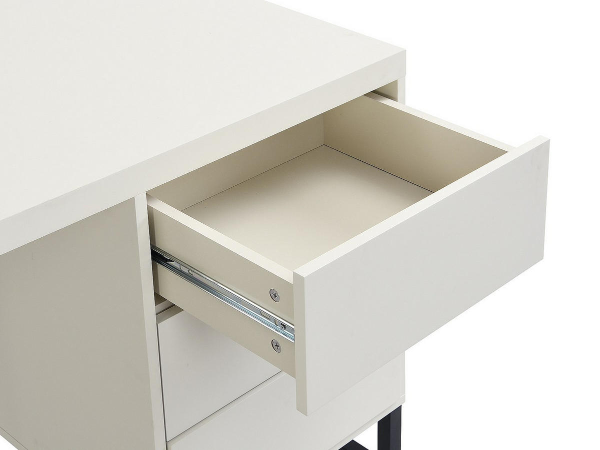 SCHREIBTISCH mit 3 Schubladen - MDF & Metall - Beige & Schwarz - TIMFIA - Beige, Holz (60/140/75cm) - Pascal Morabito