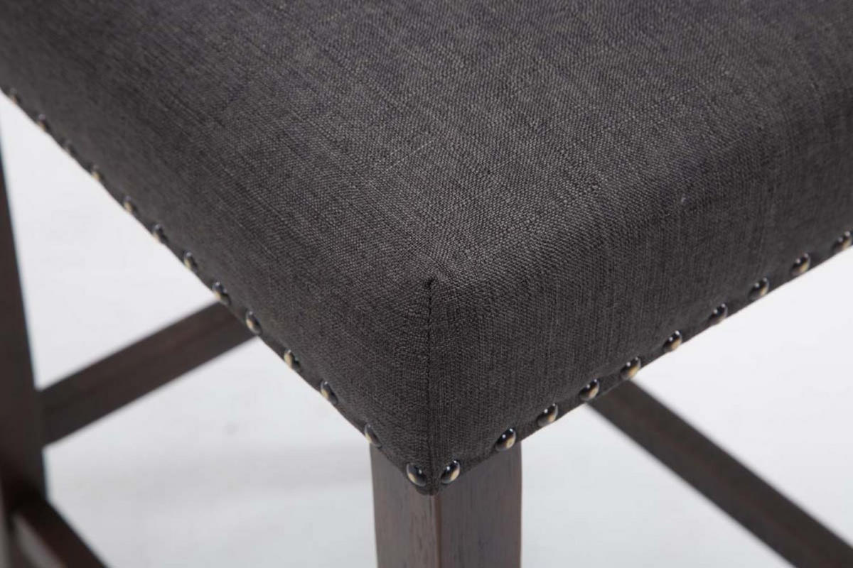 BARHOCKER 2er Set Stoff dunkelgrau - Dunkelgrau, Holz/Textil (42/113/57cm) - CLP