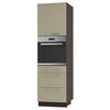BACKOFEN-HOCHSCHRANK Kvantum D14/RU/3M Vanille Matt / Lava Matt 60 / 59 / 207cm - Dunkelgrau/Creme, Holz/Holzwerkstoff (60/207/59cm) - Feldmann-Wohnen