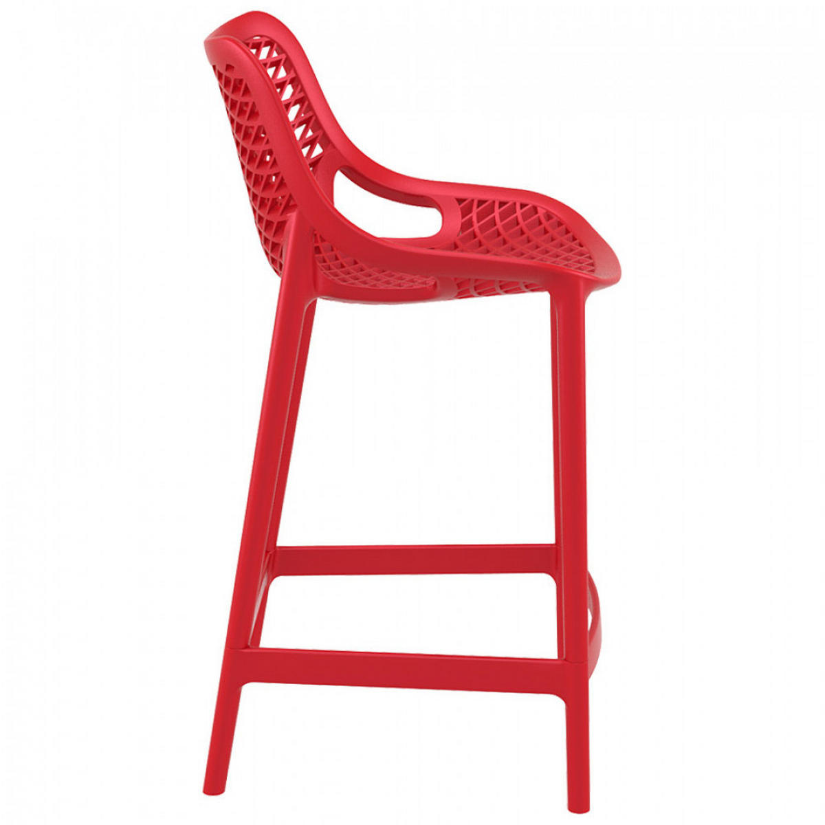 BARHOCKER Rot 44x95x51cm - Rot, Kunststoff (44/95/51cm) - AlterEgo