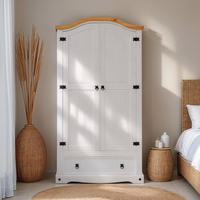 KLEIDERSCHRANK CAMPO - Weiß/Braun, Holz (100/190/51cm) - IDIMEX