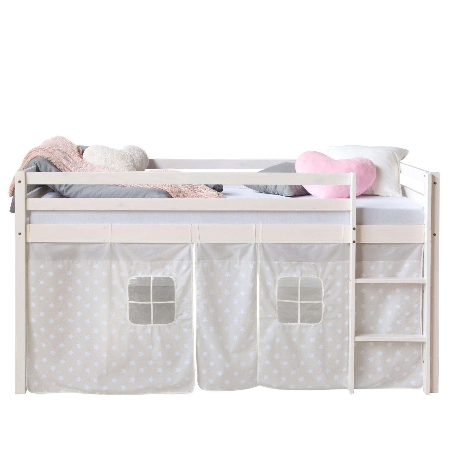 HOCHBETT 90/200 cm Sterne Weiß - Weiß/Grau, Holz (90/200cm) - Homestyle4u