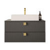 BADMÖBEL-SET Gariano 01 - Goldfarben/Grau, Holzwerkstoff/Kunststoff (80/42/46cm) - MIRJAN24