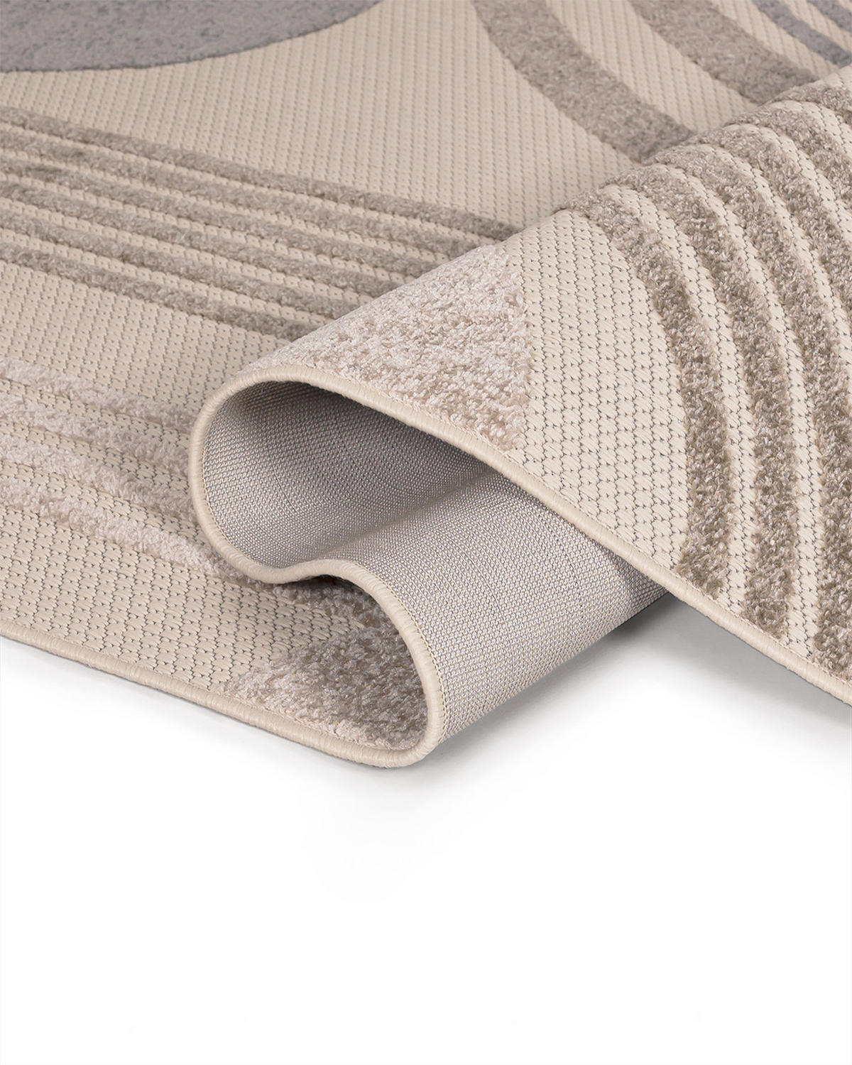 TEPPICH In-& Outdoor Fano Sole Mazovia 120x170cm Braun Creme Geometrisch Kurzflor - Grau, Textil (120/170cm) - Mazovia