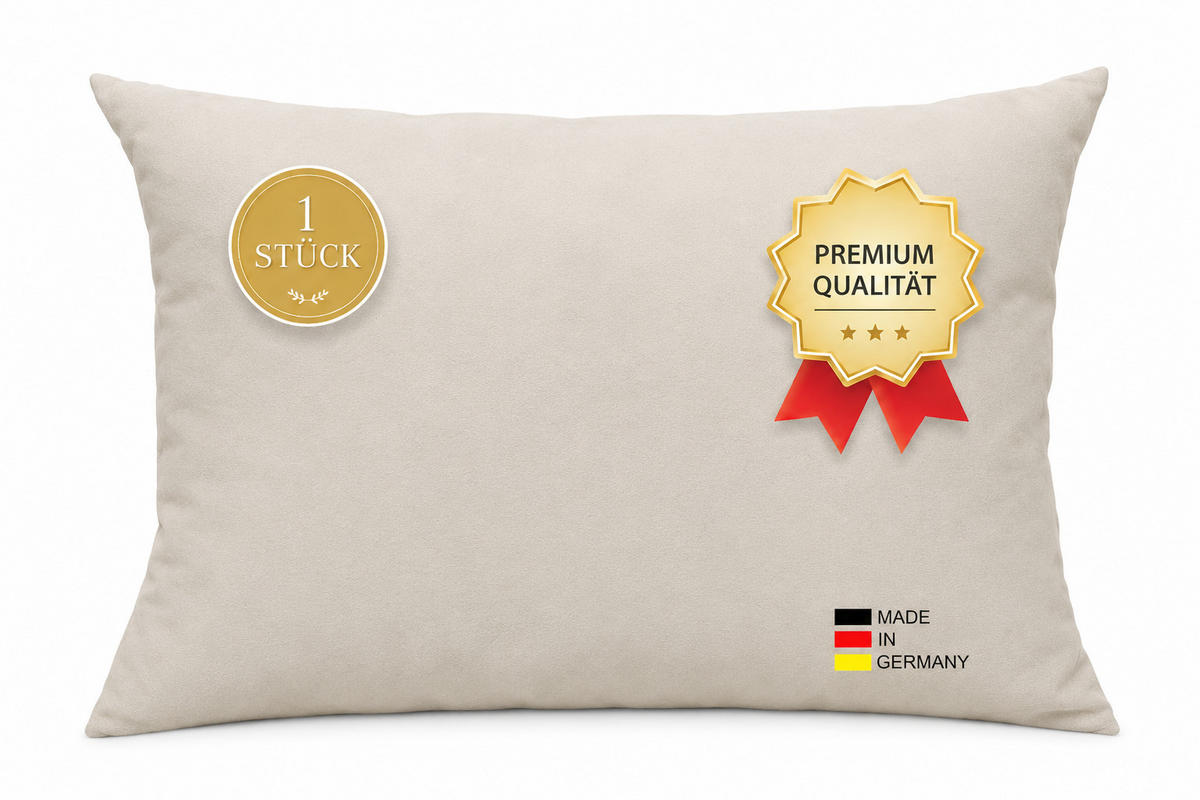 FEDERKISSEN 50/70 cm Baumwolle - Creme, Textil (50/70cm) - TiborTex