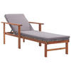 SONNENLIEGE mit Auflage Poly Rattan Akazie Massivholz Grau - Grau, Kunststoff (55/56/200cm) - furnicato