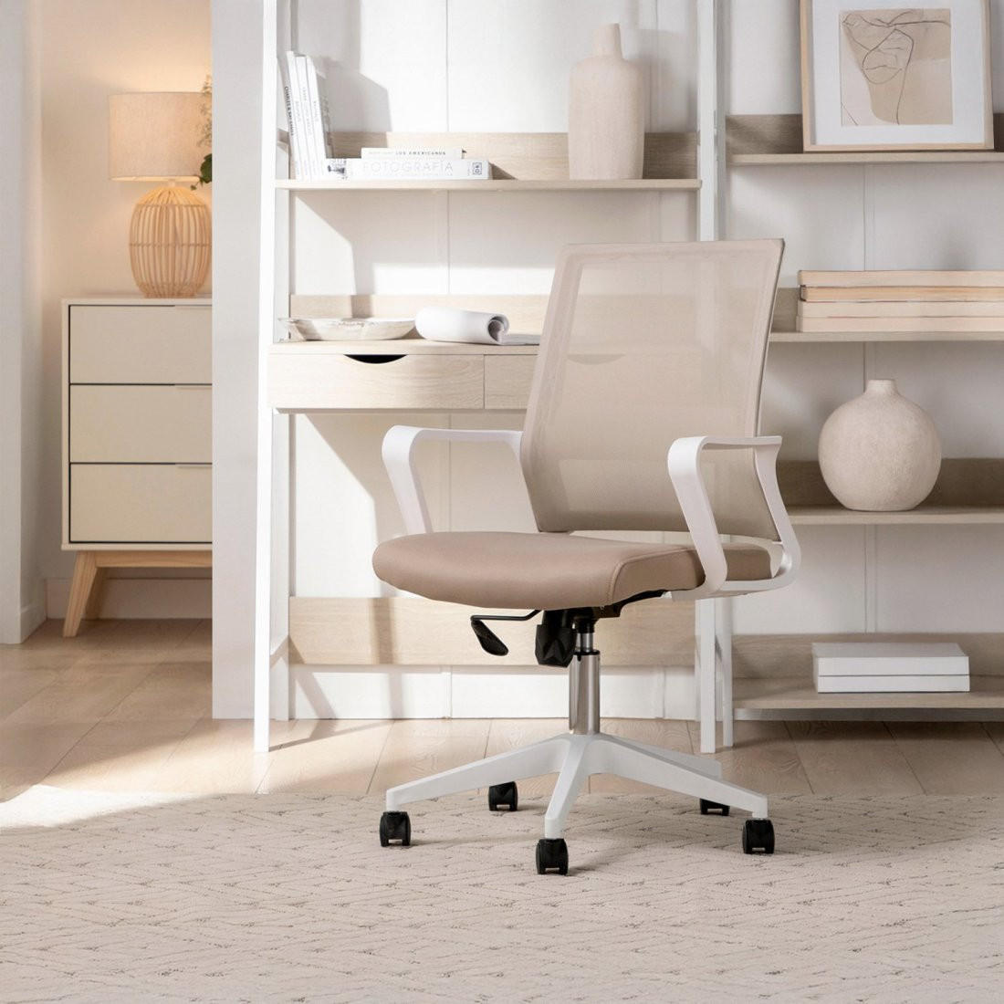 SCHREIBTISCHSTUHL Sayla Beige 60 cm x 95-105 cm - Beige, Kunststoff (60/95/60cm)