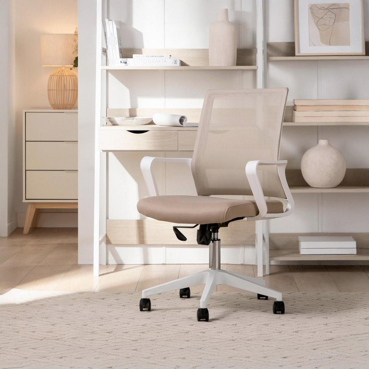 SCHREIBTISCHSTUHL Sayla Beige 60 cm x 95-105 cm - Beige, Kunststoff (60/95/60cm)