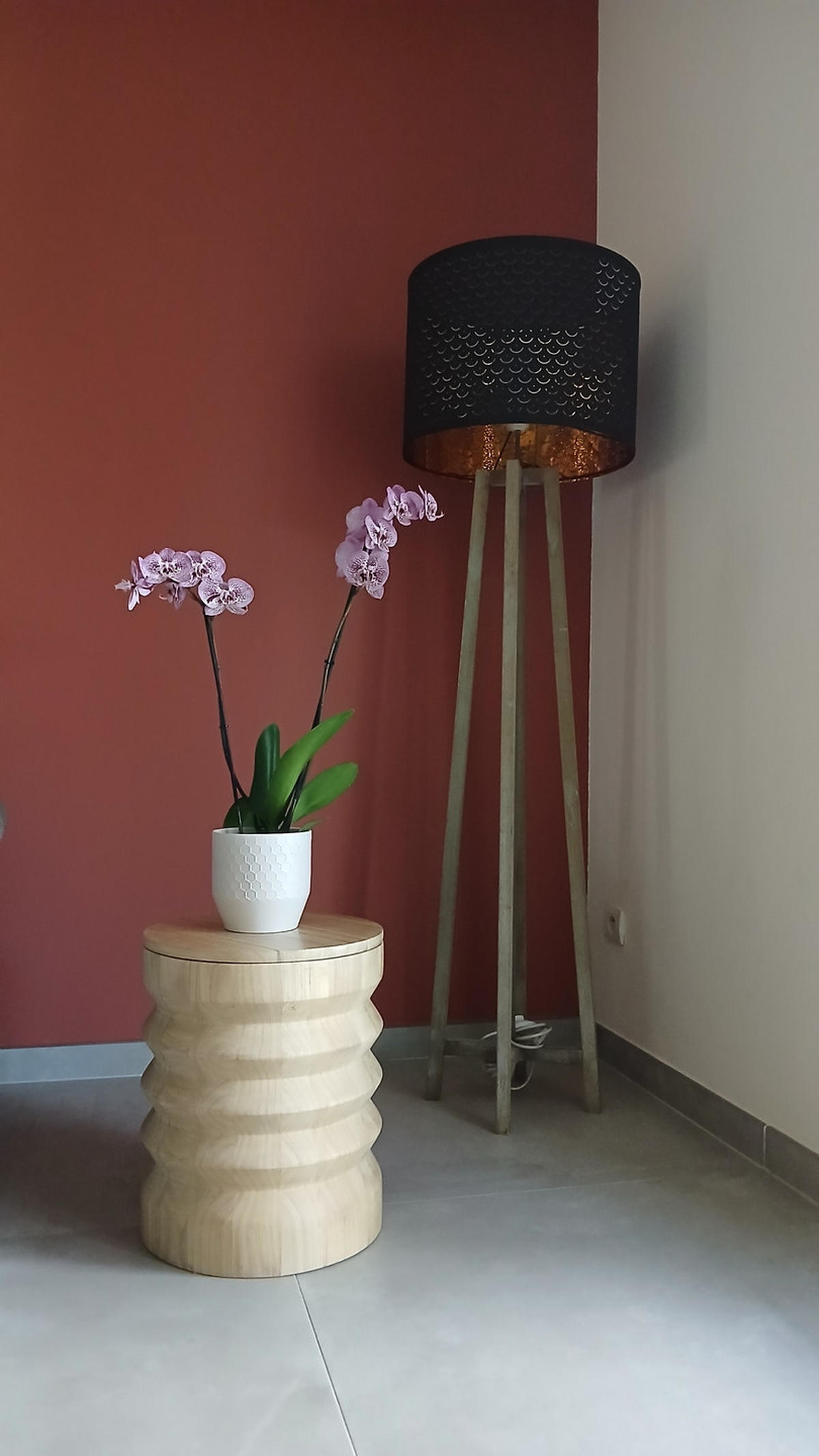 POUF Holz Braun - Braun, Textil (34.5/42/34.5cm) - Nordlys