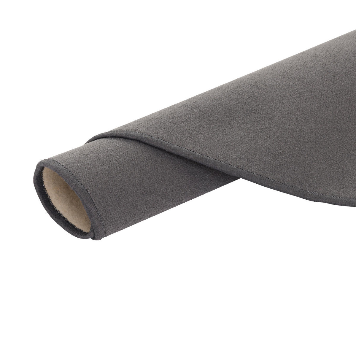 BASIC VELOURS TEPPICH CARLA RUND - Anthrazit, Textil (100/100cm) - Snapstyle