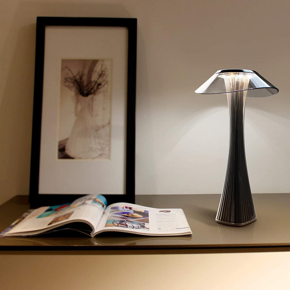 LED-TISCHLEUCHTE schlank 15.1/15.1/27.4 cm - Grau, Metall (15.1/15.1/27.4cm) - Nettlife