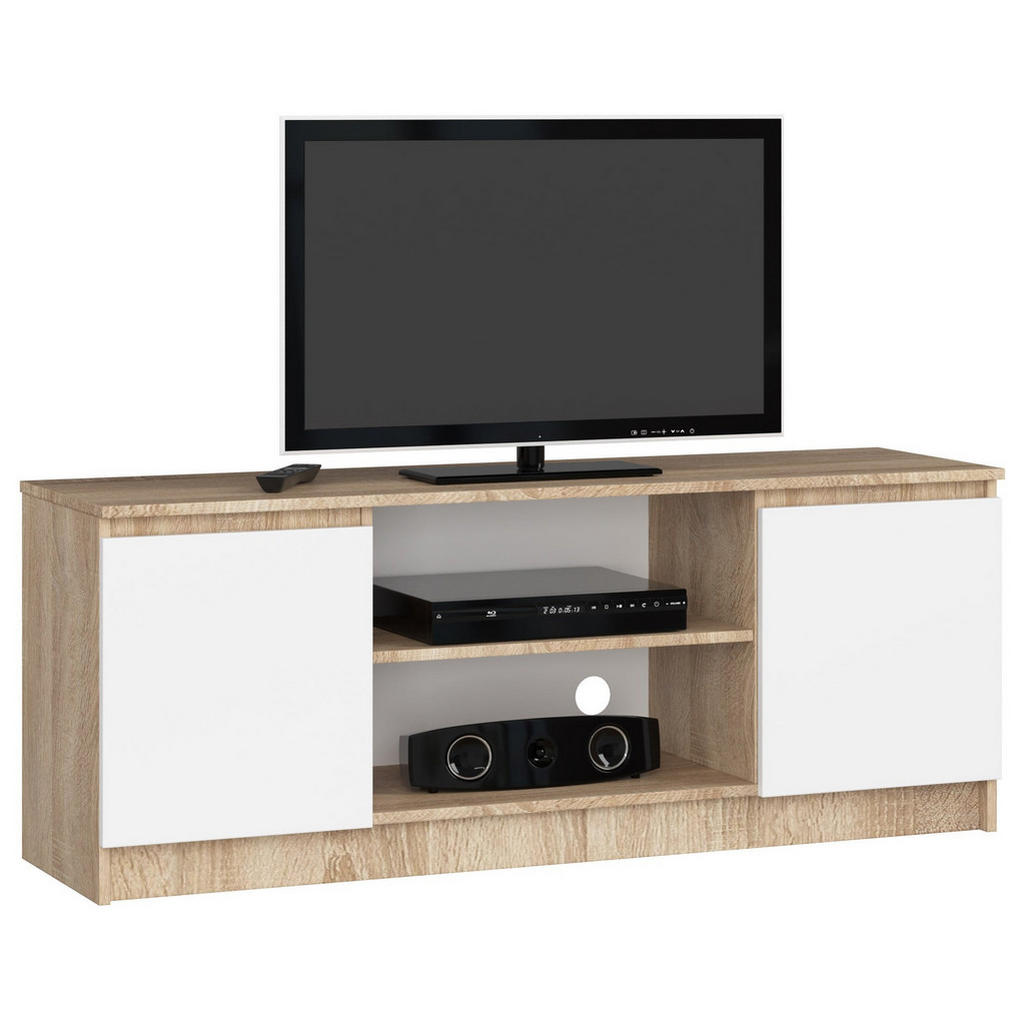 RAUMHIRSCH FURNITURE NÍZKÁ SKŘÍŇKA dub Sonoma, bílá 55/140/40