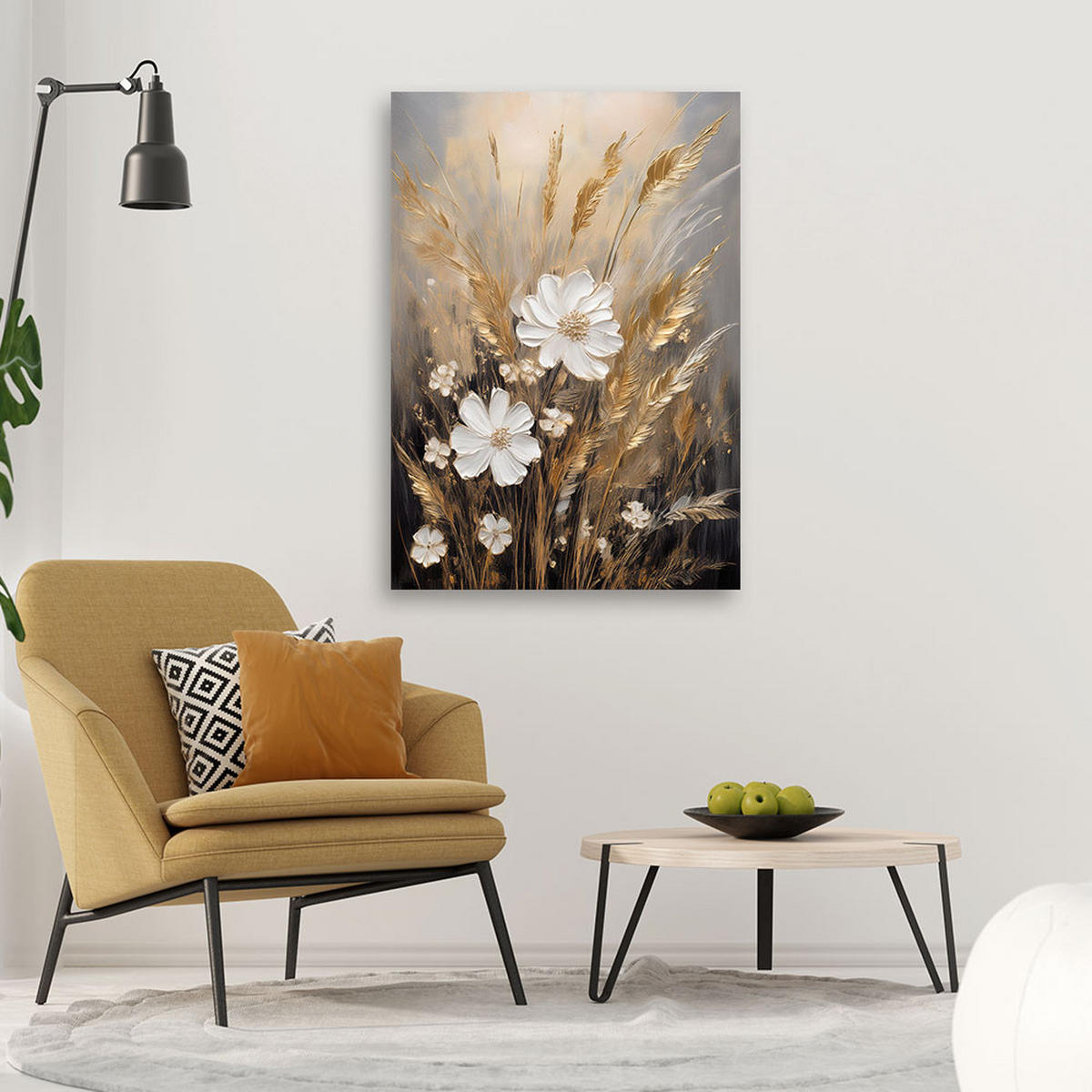 WANDBILD wiesennaturblumen - Beige, Textil (40/60cm) - Feeby