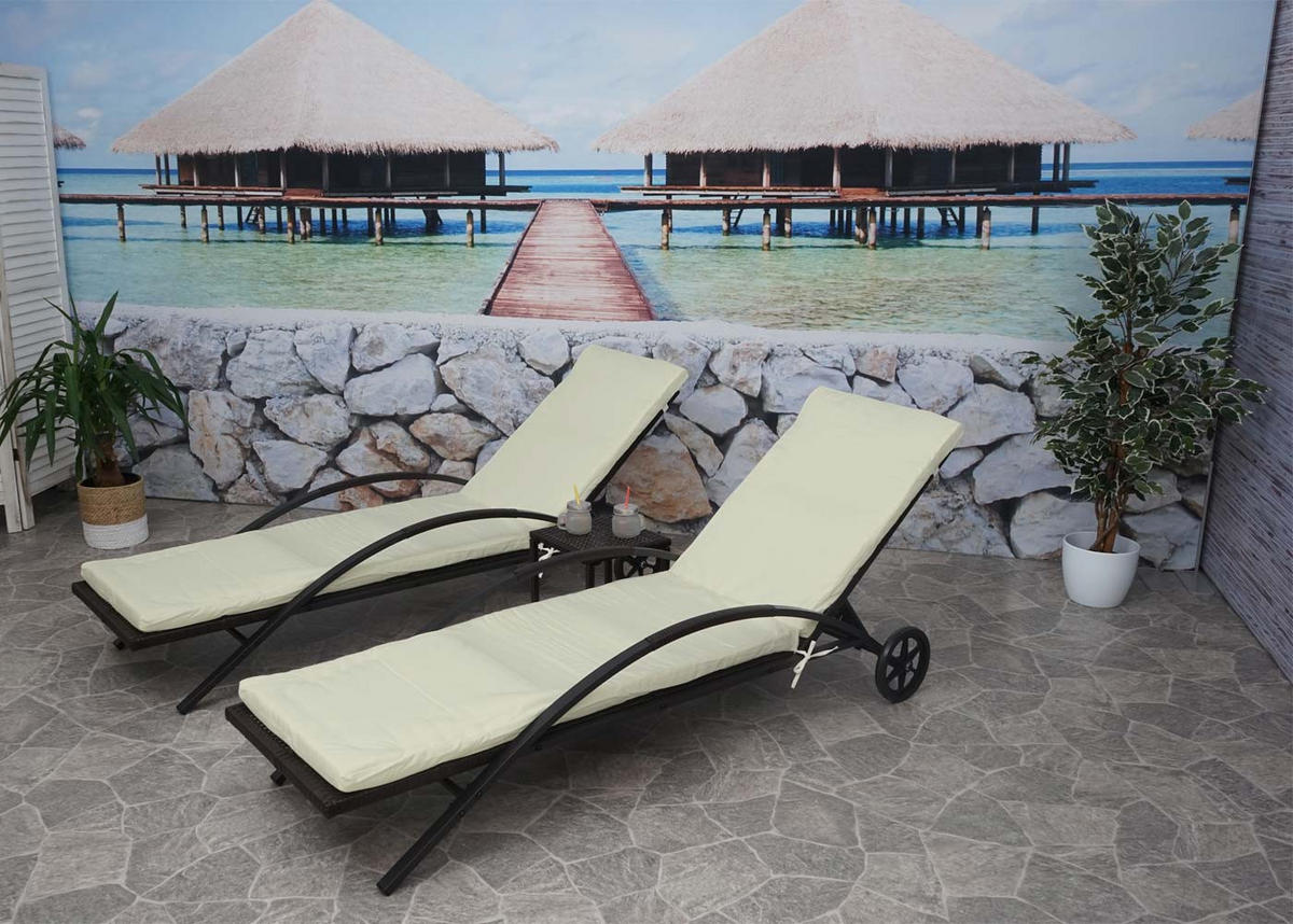 SONNENLIEGE Braun, Beige - Beige/Braun, Kunststoff (65/87/200cm) - MCW