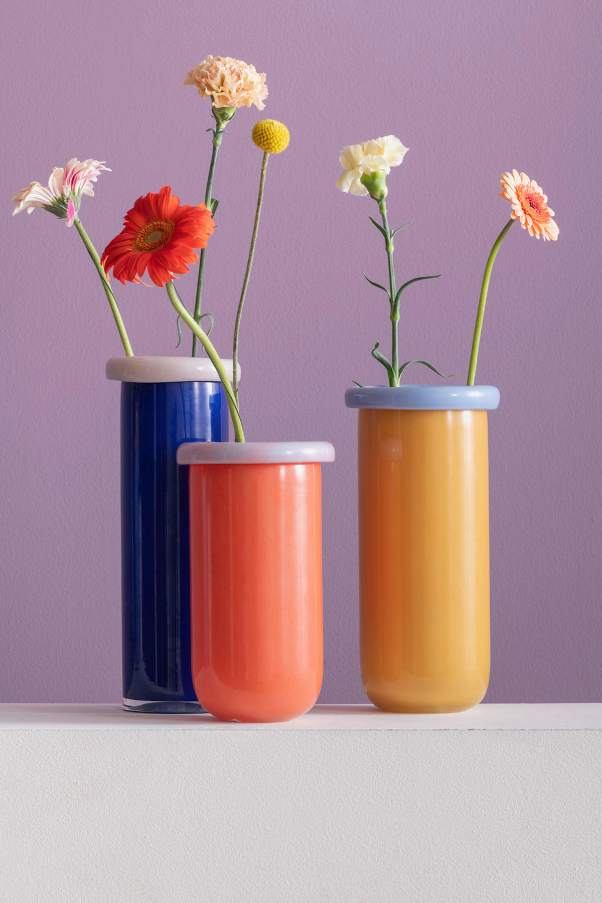 VASE Plegado Gelb 14/14/30.5 cm - Gelb, Glas (30.5cm) - Present Time