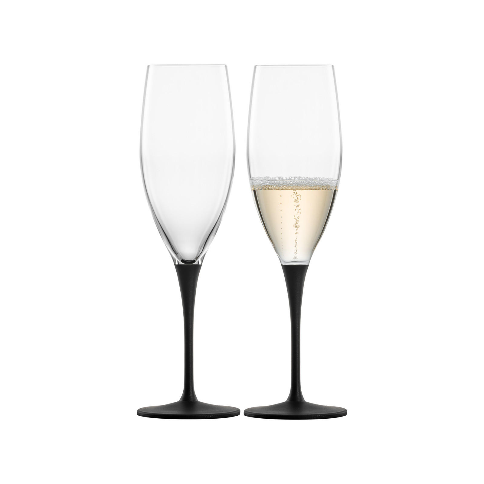 CHAMPAGNERGLÄSER SCHIEFER Kaya schwarz 278 ml 2er Set - Schwarz, Glas (0.278L) - Eisch