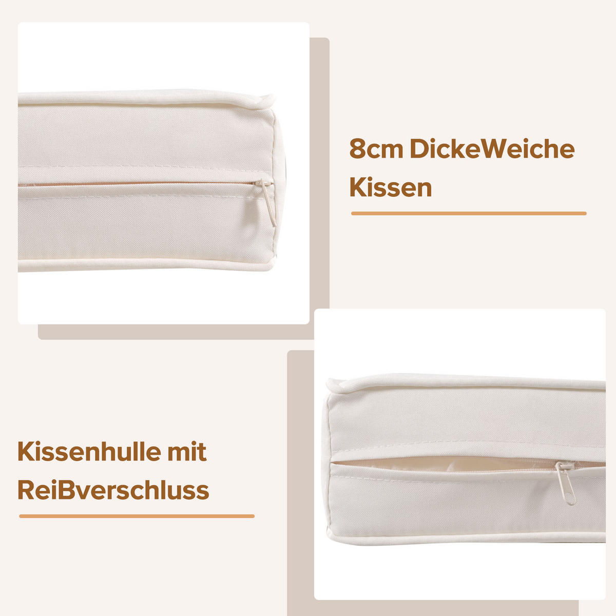 LOUNGESET 6-tlg. Beige 2 Sessel 2 Sofas 2 Tische - Beige, Metall - FLIEKS