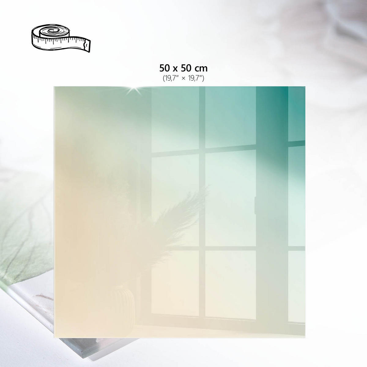 TISCHPLATTE 50x50 cm – Farbenfroher Minimalismus - Pink, Glas (50/50/0.4cm) - Wallfluent