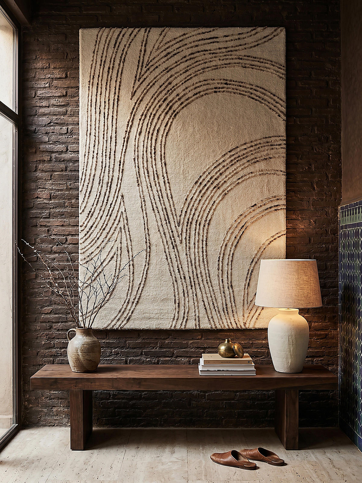 WOLLTEPPICH Abstrakt-Wirbel, handgetuftet, naturfarben HUMBER, Natur-Braun 80x150 cm - Beige, Textil (150/80cm) - KADIMA DESIGN
