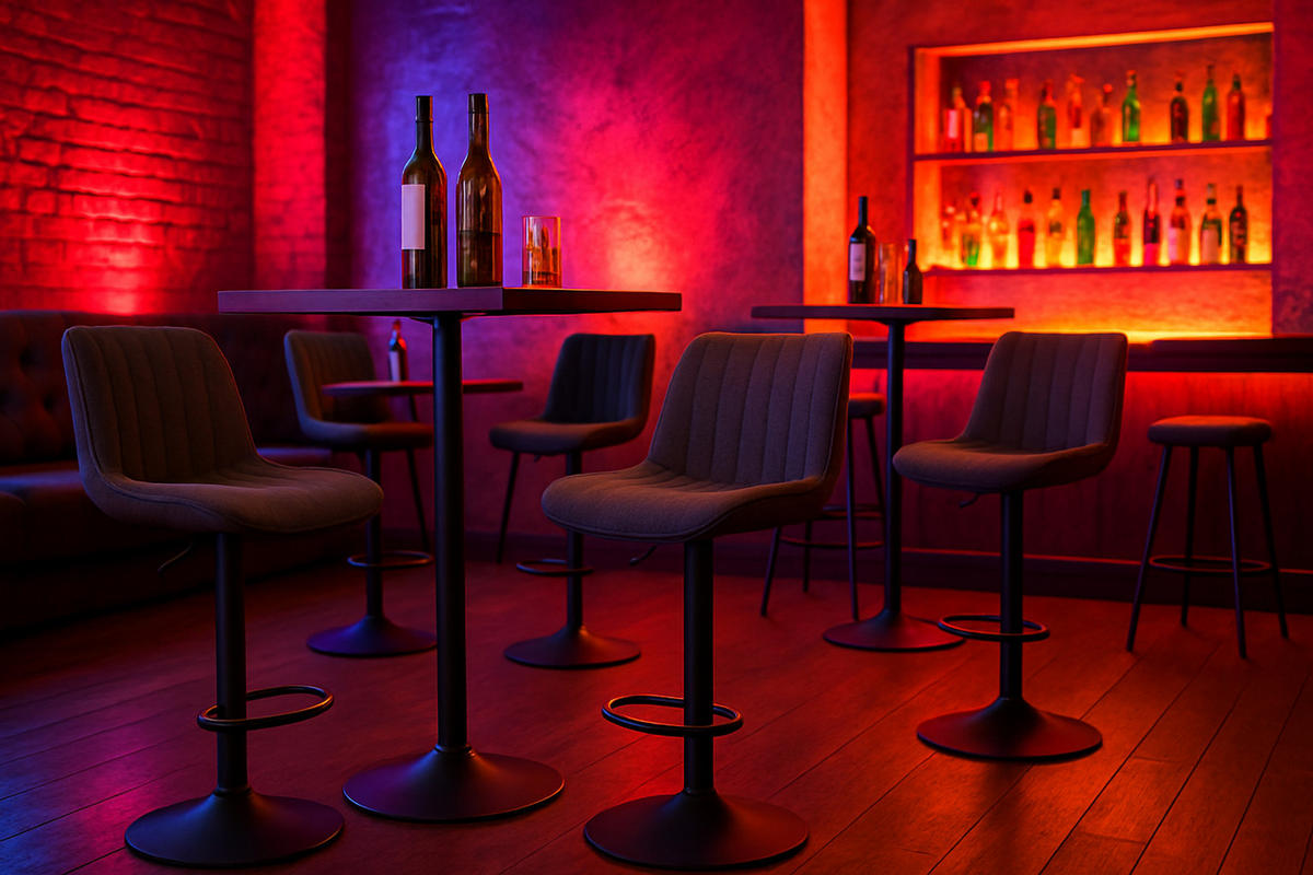 BARHOCKER Lento Gestell schwarz Stoff Dunkelgrau - Schwarz/Grau, Textil/Metall (50/108/50cm) - TPFLiving