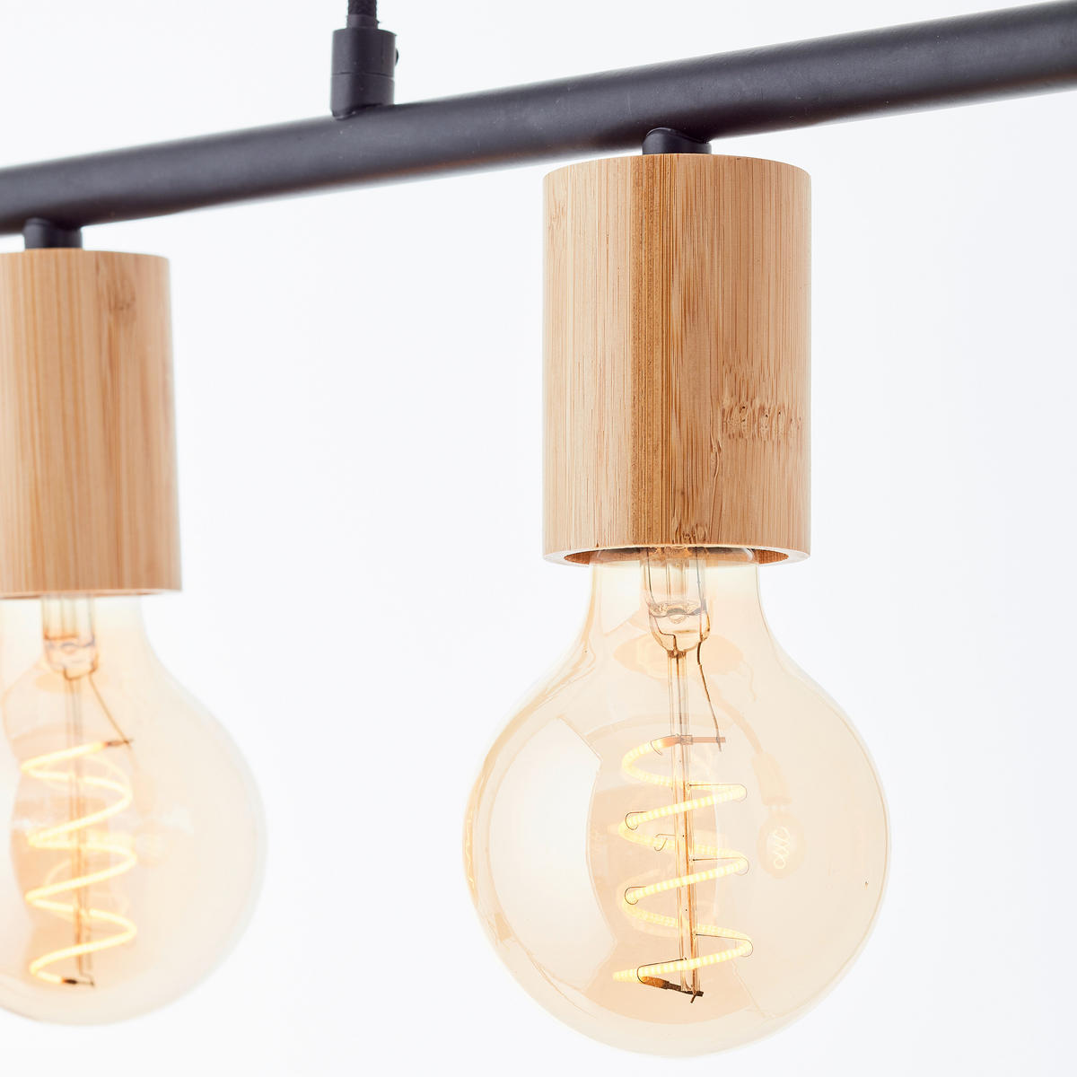 PENDELLEUCHTE Kerry 99713/76 - Schwarz, Holz (5/80/113cm) - Brilliant