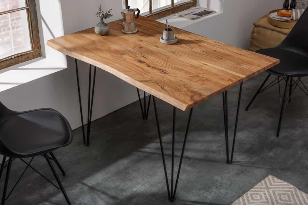 ESSTISCH MAMMUT Wildakazie 120cm - Schwarz/Braun, Holz/Metall (80/120/76cm) - riess-ambiente