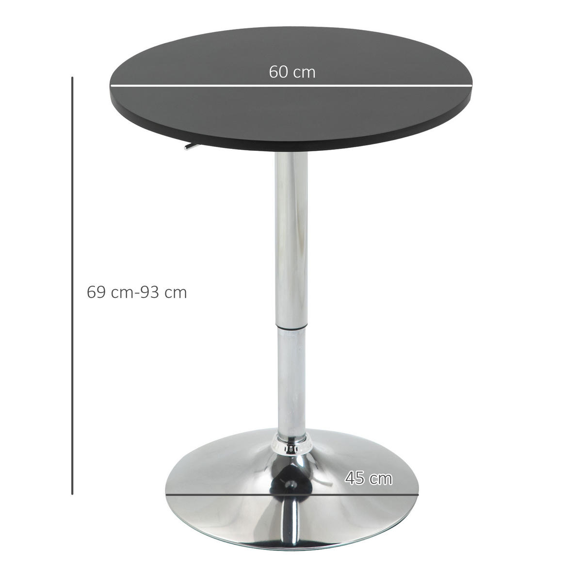 BARTISCH Schwarz 1 Stück - Schwarz, Metall (60/60/93cm) - GiPP