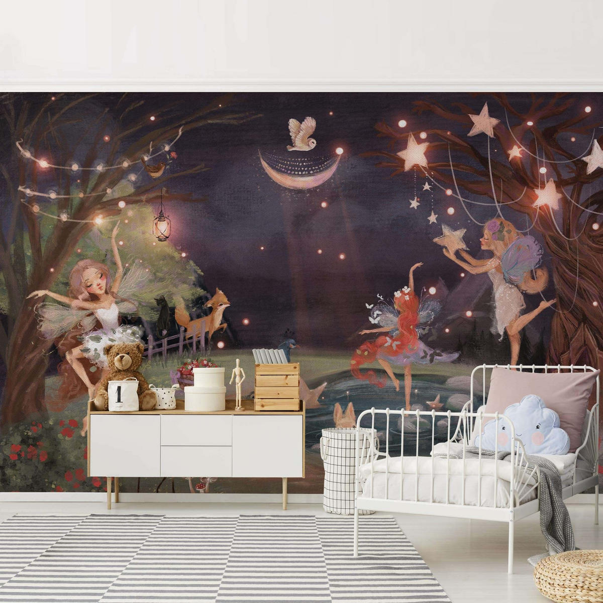 FOTOTAPETE Eine Nacht im Garten der Feen 288/190 cm - Braun, Papier (288/190cm) - Bilderwelten