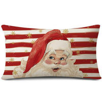 ZIERKISSENBEZUG Weihnachtsmann Rote Streifen 40 x 60 cm - Rot, Textil (60/40cm)