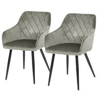 ARMLEHNENSTUHL - 2er-Set - Schwarz/Grau, Textil/Metall (54/83/60cm) - home24