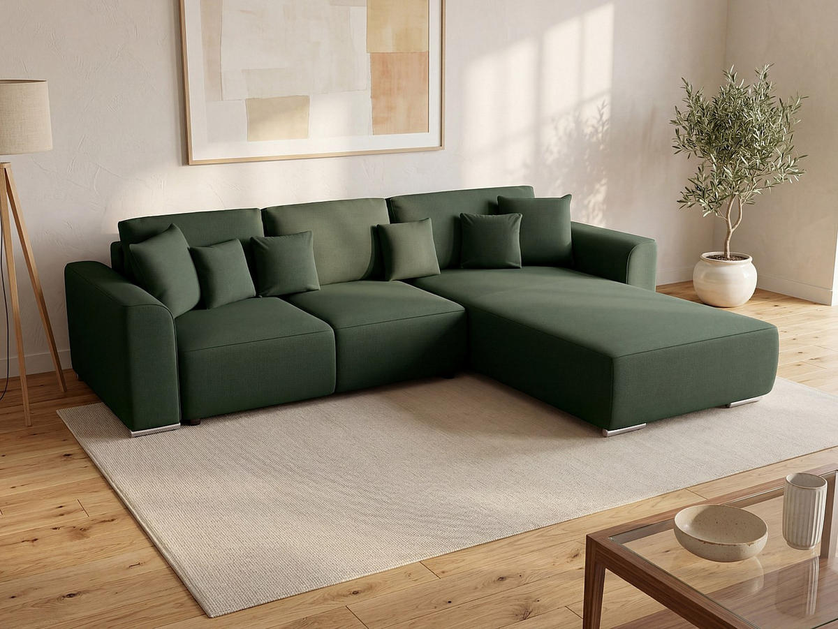 SCHLAFSOFA - 5 Personen - stoff - tannengrün Meltana - Waldgrün, Textil (293/84/195cm) - Vente-Unique