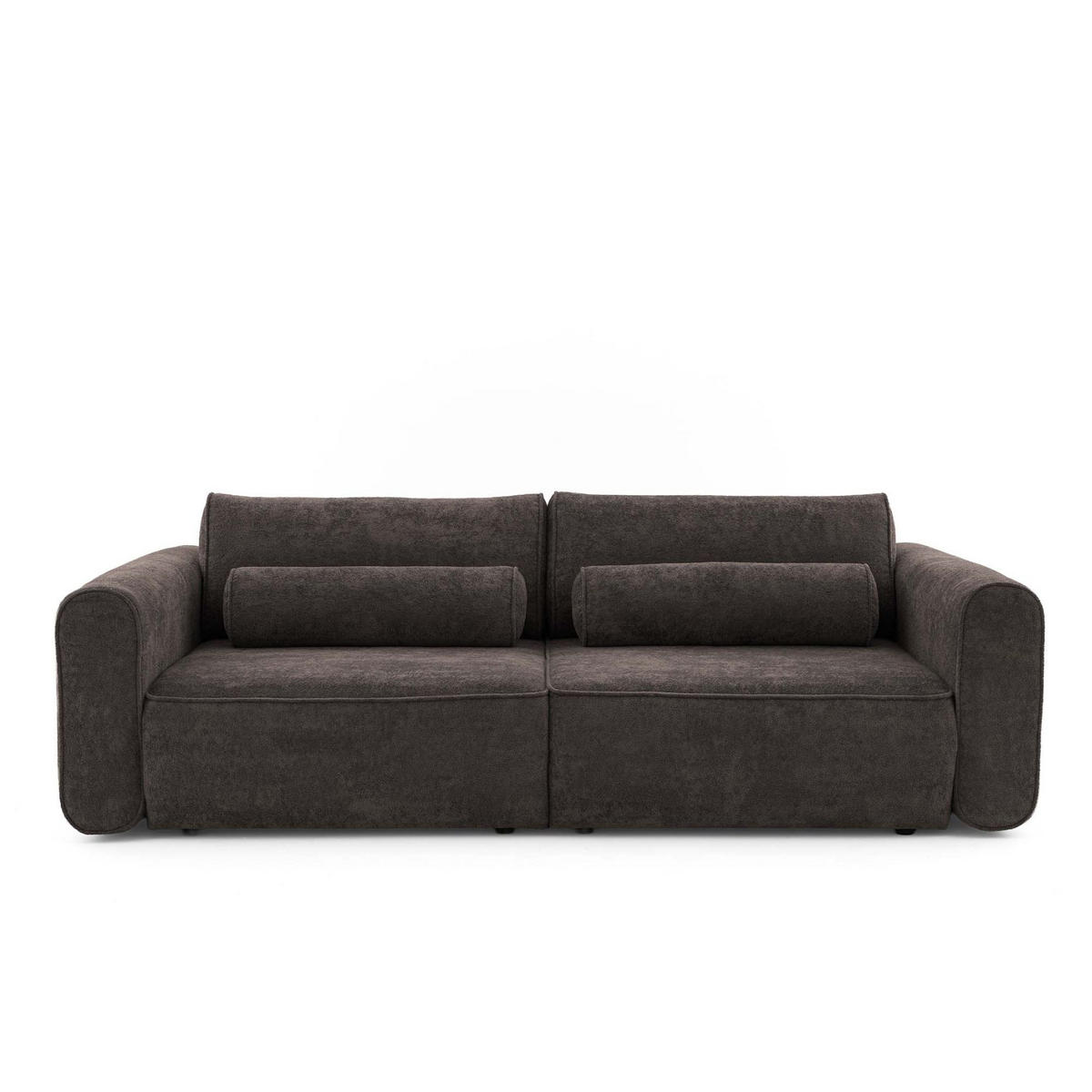 ECKSOFA MOTION mit Schlaffunktion 130x200 Webstoff Braun - Schwarz/Braun, Holz/Textil (250/166cm) - Muffo
